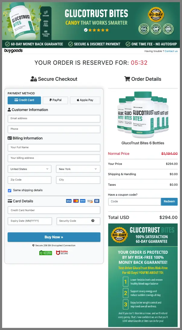 GlucoTrust Bites Official Website Secure Order Page